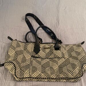 Stylish Black and White Geometric Tote Bag